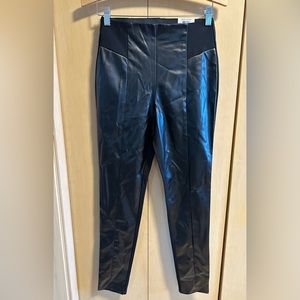 Faux Leather Front/Fabric Back High-Rise Skinny Leg Pants - NWT